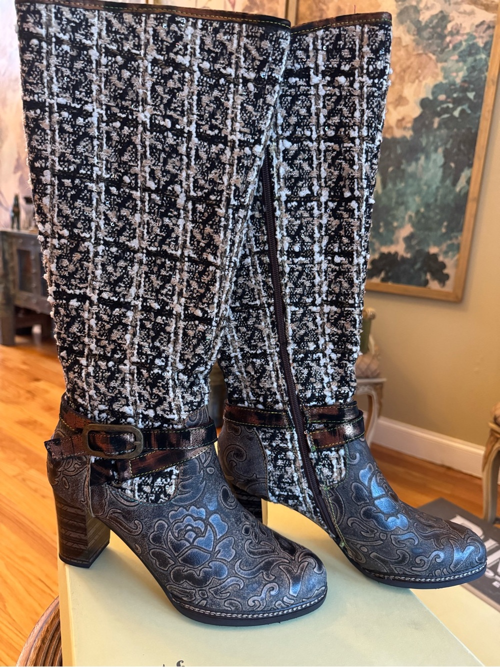 NIB!!! $169 L’Artiste by Spring Step TWEED BOOT Sz 42 10.5-11